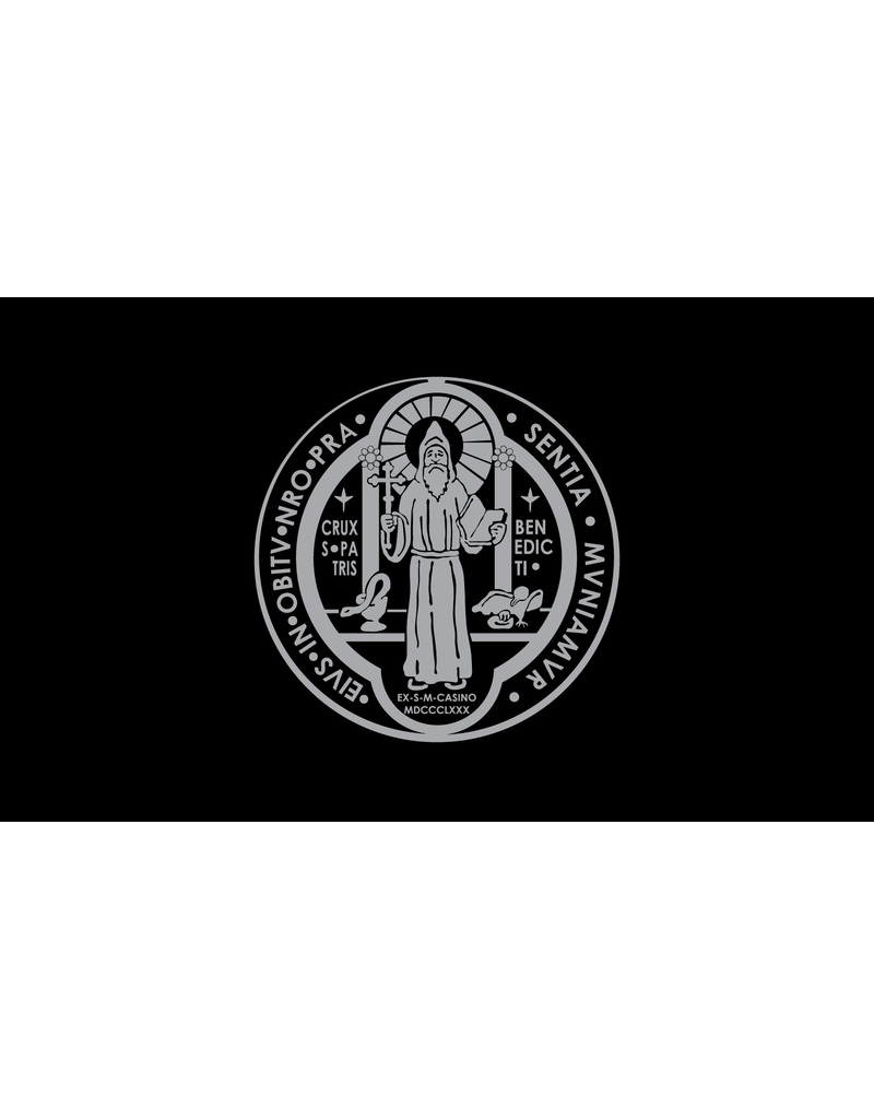 St. Benedict Medal Flag – Double Sided with IHS