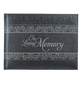 Christian Art and Gifts In Loving Memory Guest Book - Black