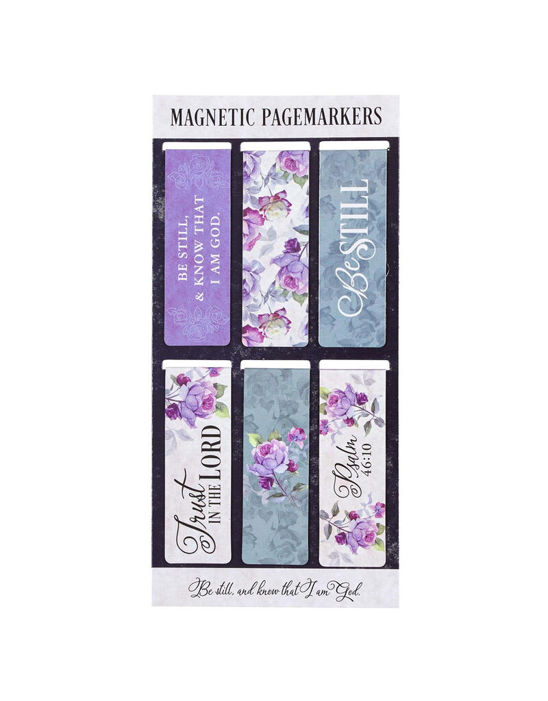 Image Catholic Books Magnetic BookMarks - Be Still floral (Set of 6)