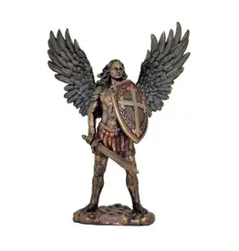 Goldscheider of Vienna Archangel Michael Lightly Hand-Painted Cold Cast Bronze