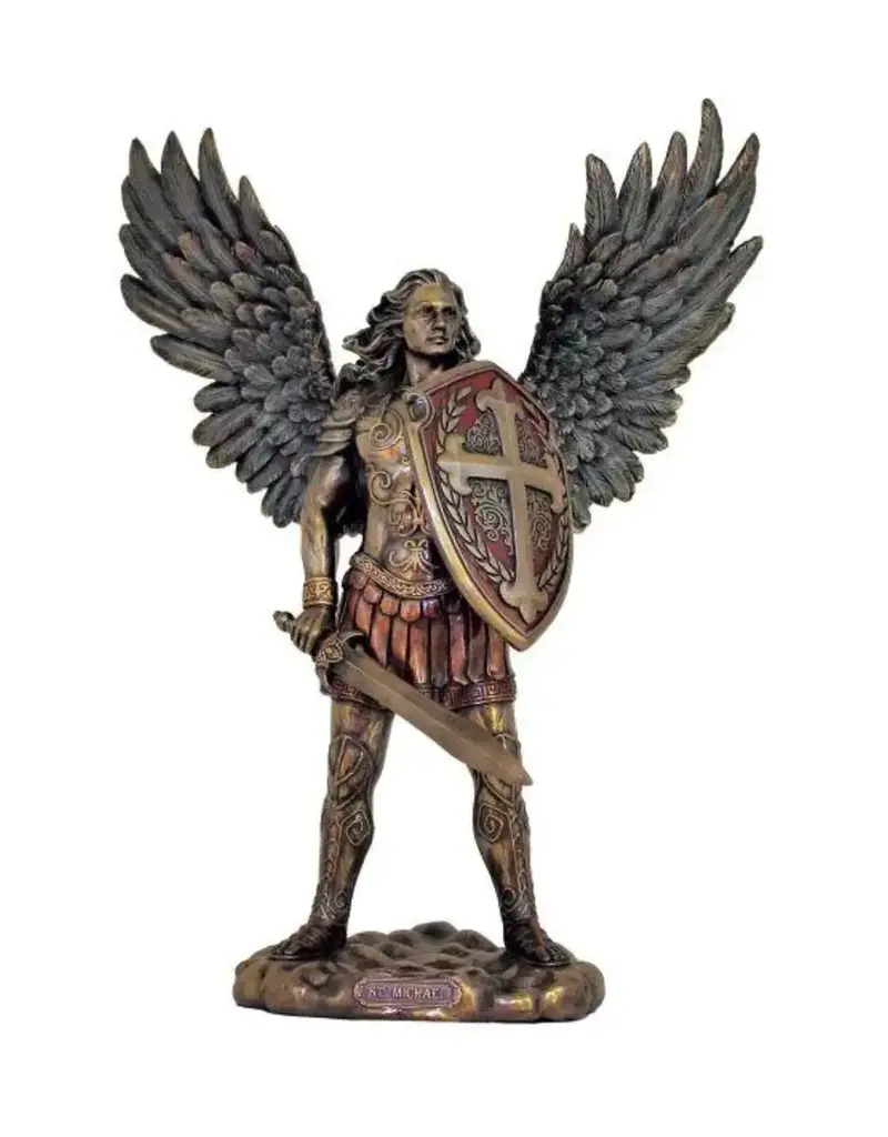 Goldscheider of Vienna Archangel Michael Lightly Hand-Painted Cold Cast Bronze