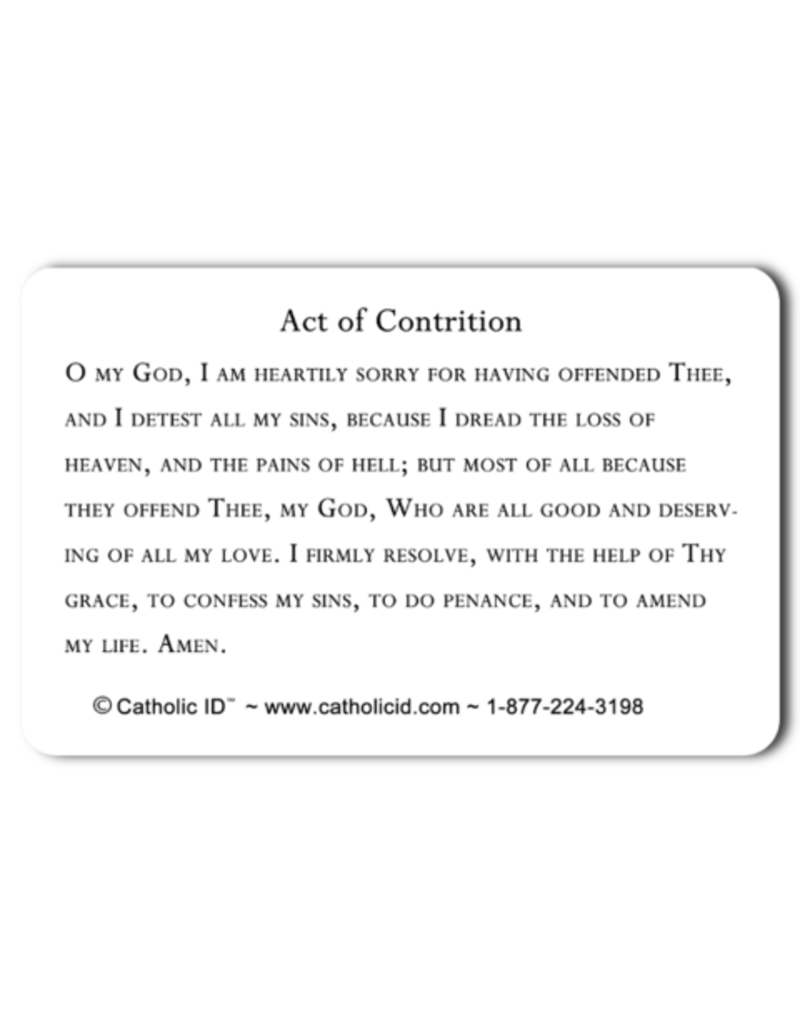 Catholic ID Confession Prayers ID Card