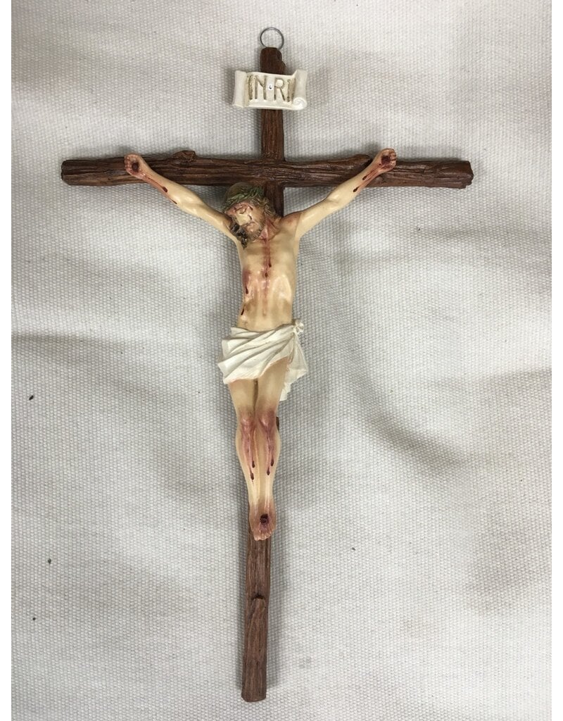 Fiat Religious Statues 11" Resin Crucifix with Natural Colors