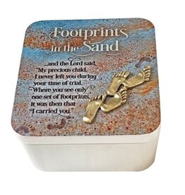 Cathedral Art Footprints Keepsake Box