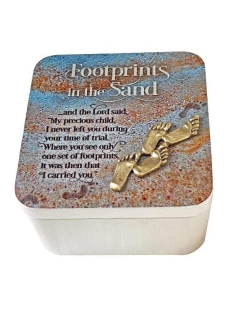Cathedral Art Footprints Keepsake Box