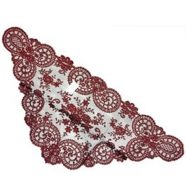 St. Stephen's Bookstore Eva Spanish Mantilla Veil Cherry and Black