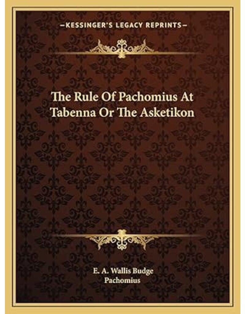 Kessinger Publishing The Rule of Pachomius at Tabenna or the Asketikon | Paperback