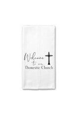 Crows Nest Atelier Welcome To Our Domestic Church Waffle Weave Towel