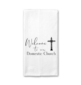 Crows Nest Atelier Welcome To Our Domestic Church Waffle Weave Towel