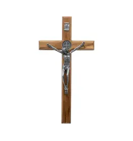 Oremus Mercy St Benedict Wooden Wall Cross, 7.5"