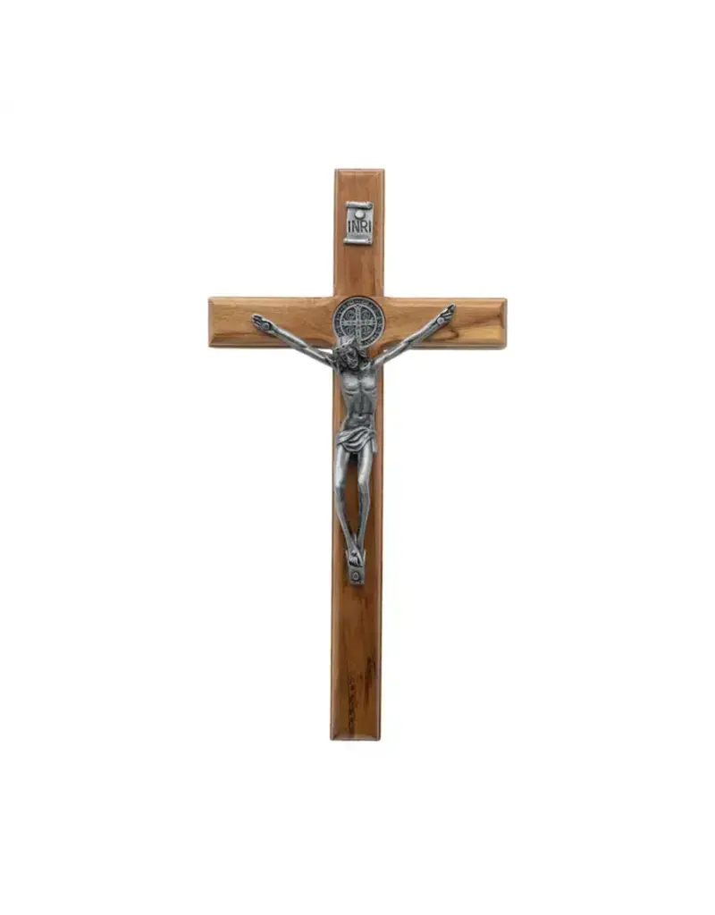 Oremus Mercy St Benedict Wooden Wall Cross, 7.5"