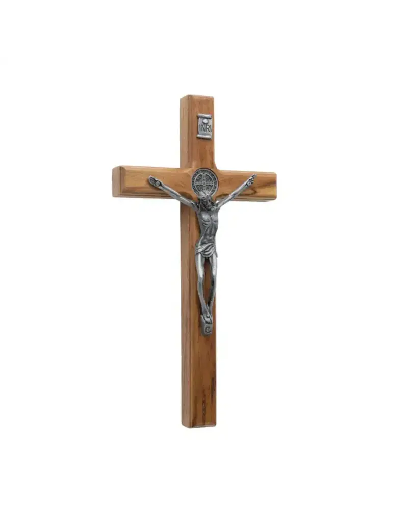 Oremus Mercy St Benedict Wooden Wall Cross, 7.5"