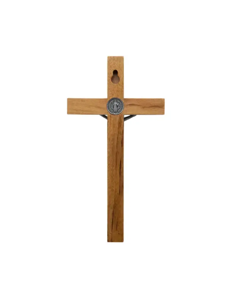 Oremus Mercy St Benedict Wooden Wall Cross, 7.5"