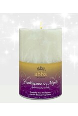 Abba Candle-Frankincense & Myrrh-White 3x4
