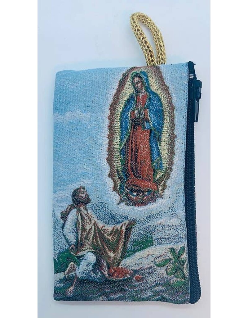 Oremus Mercy Small Rosary Pouch - Our Lady of Guadalupe with St. Juan Diego (3" X 4")