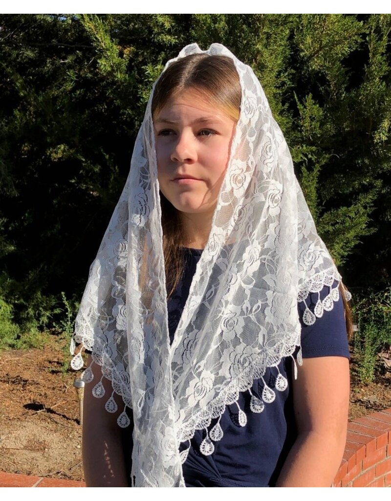 Oremus Mercy St. Claire of Assisi Veil - White