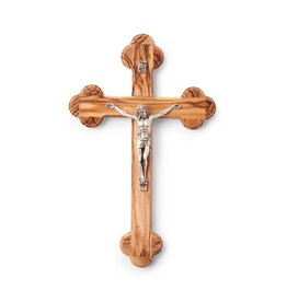 EarthWood Olive Wood Budded Crucifix 8"
