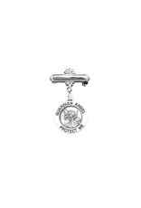 HMH Religious Sterling Silver Small Round Guardian Angel Medal with Bar
