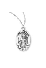 HMH Religious Sterling Silver St. Patricia Medal With 18" Chain Necklace