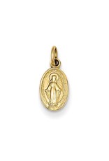 14K  Gold Miraculous Medal Charm - Small