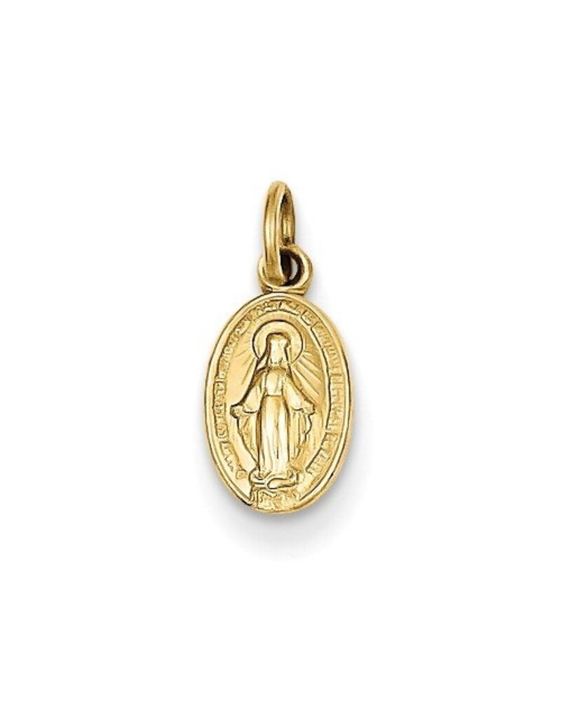 14K  Gold Miraculous Medal Charm - Small