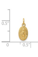 14K  Gold Miraculous Medal Charm - Small