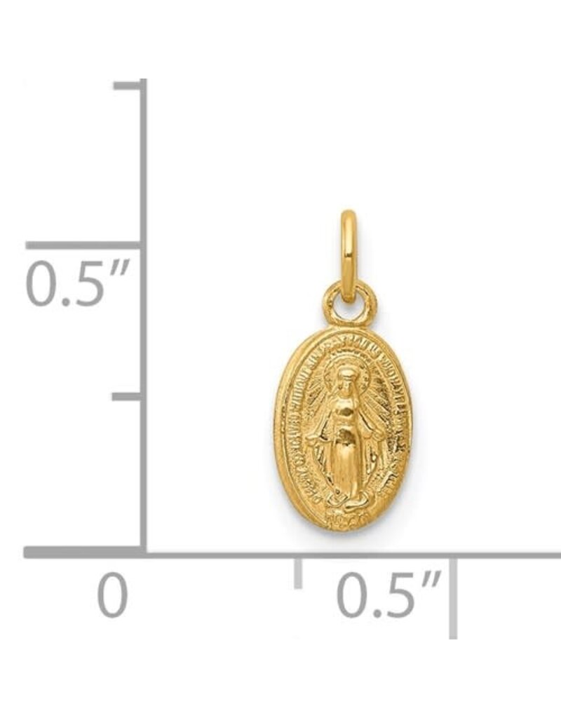 14K  Gold Miraculous Medal Charm - Small