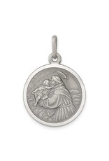 Sterling Silver Antiqued St Anthony Medal