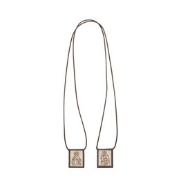 Oremus Mercy Woven Brown Scapular (Small)