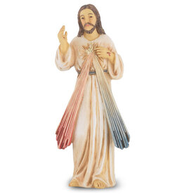 WJ Hirten 4" Statue with Prayer Card Divine Mercy