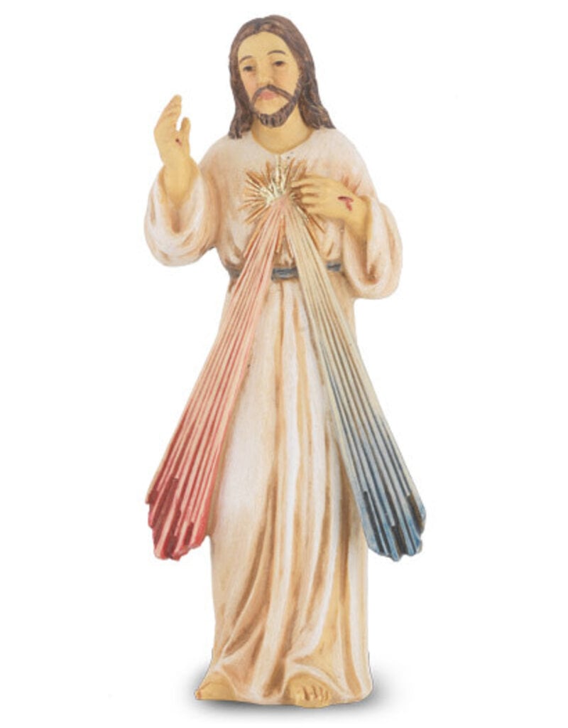 WJ Hirten 4" Statue with Prayer Card Divine Mercy