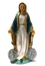 WJ Hirten 4" Statue with Prayer Card Our Lady of the Miraculous Medal