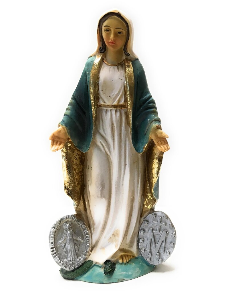 WJ Hirten 4" Statue with Prayer Card Our Lady of the Miraculous Medal