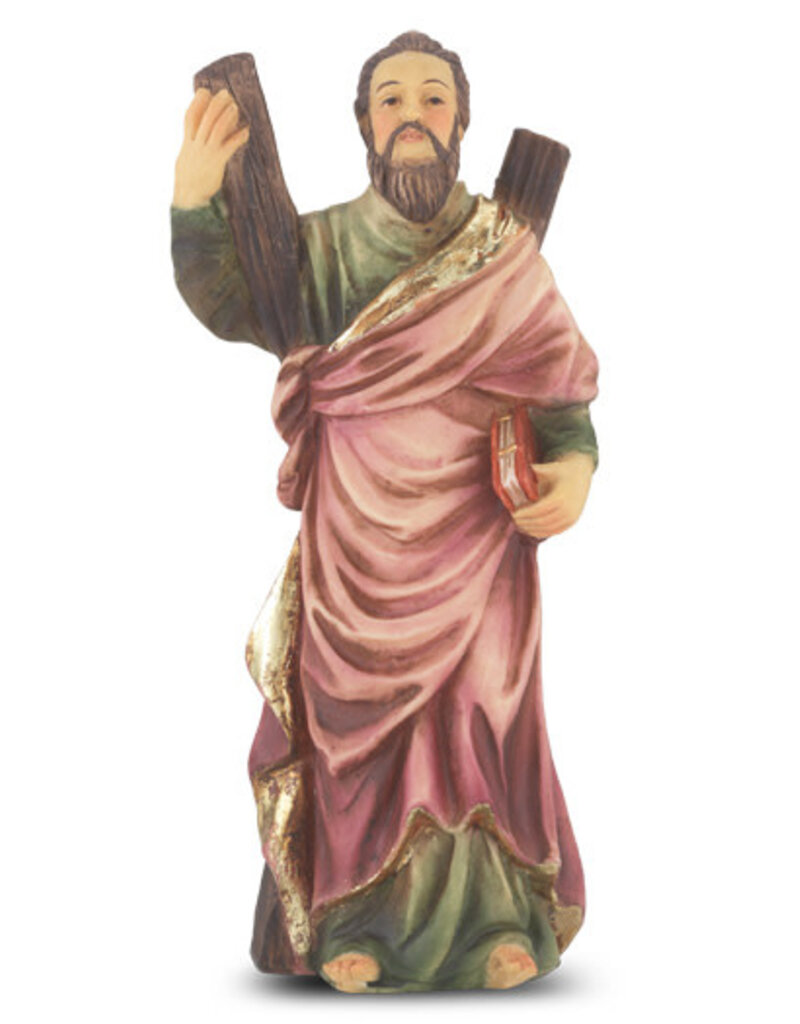 WJ Hirten 4" Statue with Prayer Card St. Andrew