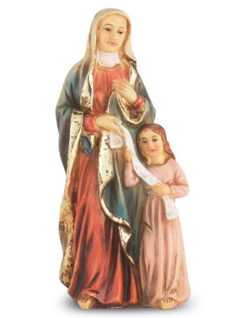WJ Hirten 4" Statue with Prayer Card St. Anne