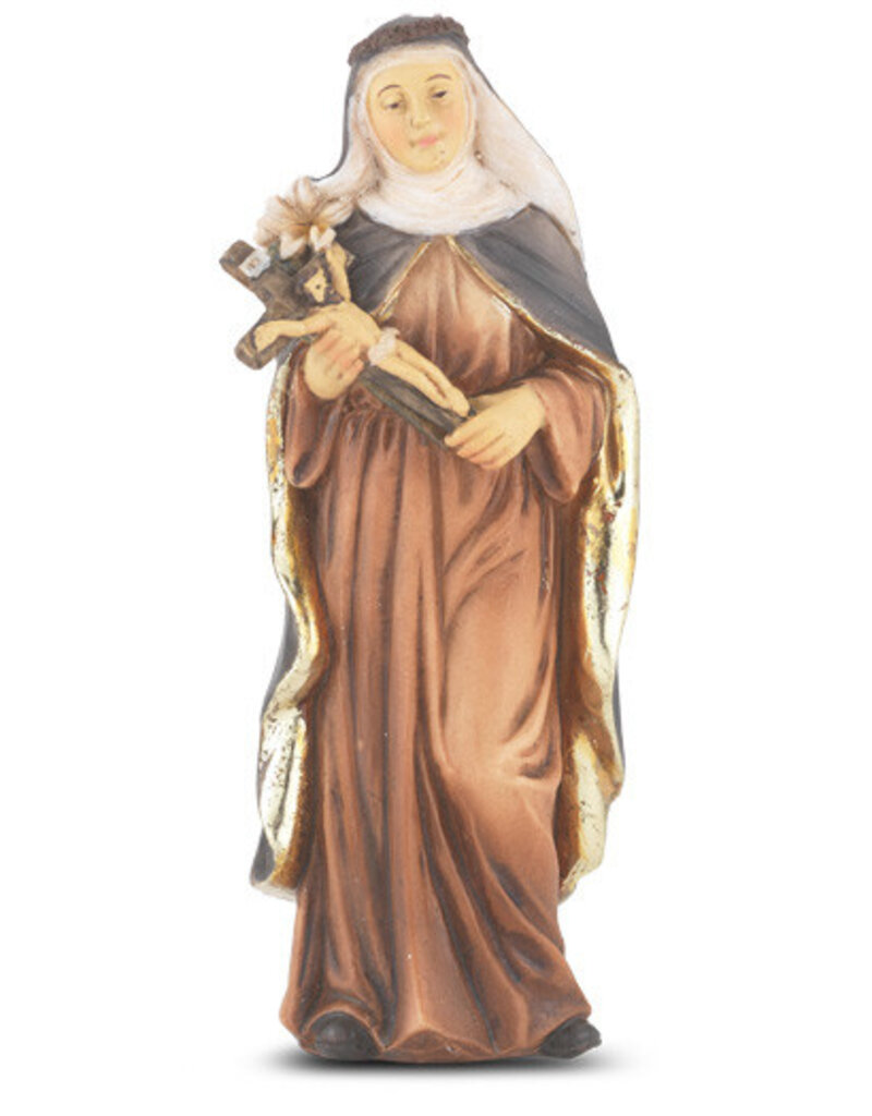 WJ Hirten 4" Statue with Prayer Card St. Catherine of Siena