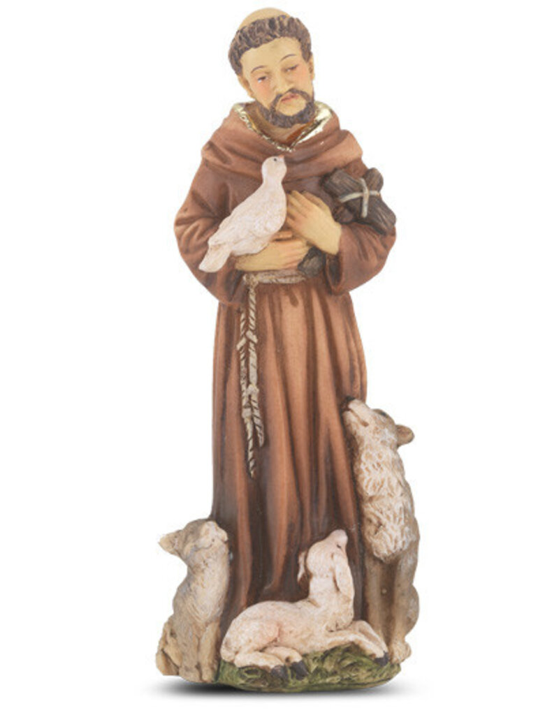 WJ Hirten 4" Statue with Prayer Card St. Francis of Assisi
