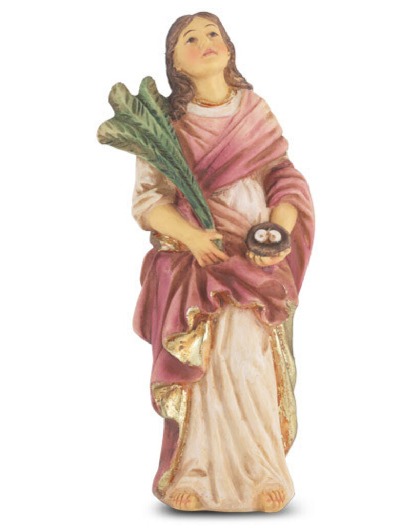 WJ Hirten 4" Statue with Prayer Card St. Lucy