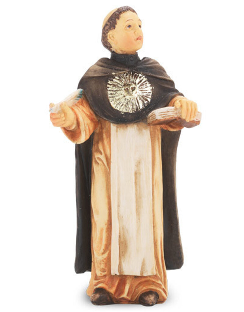 WJ Hirten 4" Statue with Prayer Card St. Thomas Aquinas