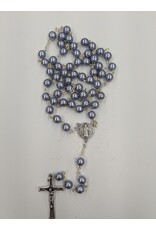 Blue Pearlescent Rosary with St. Benedict Center