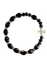 Sine Cera Black Crystal Rosary Bracelet10mm