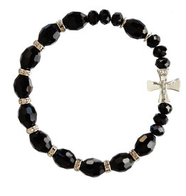 Sine Cera Black Crystal Rosary Bracelet10mm