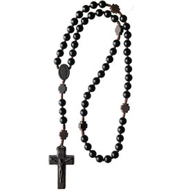 Sine Cera Black Onyx - Jujube Wood 8mm Rosary