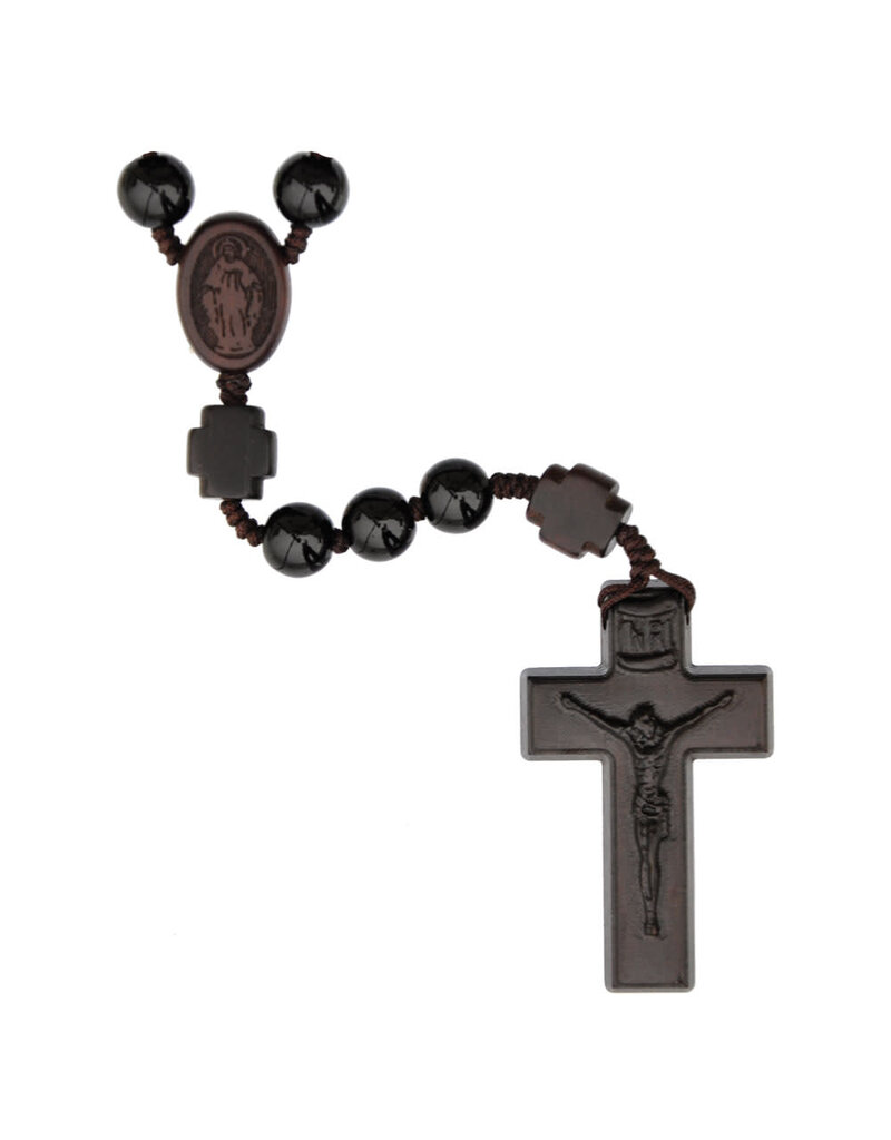 Sine Cera Black Onyx - Jujube Wood 8mm Rosary