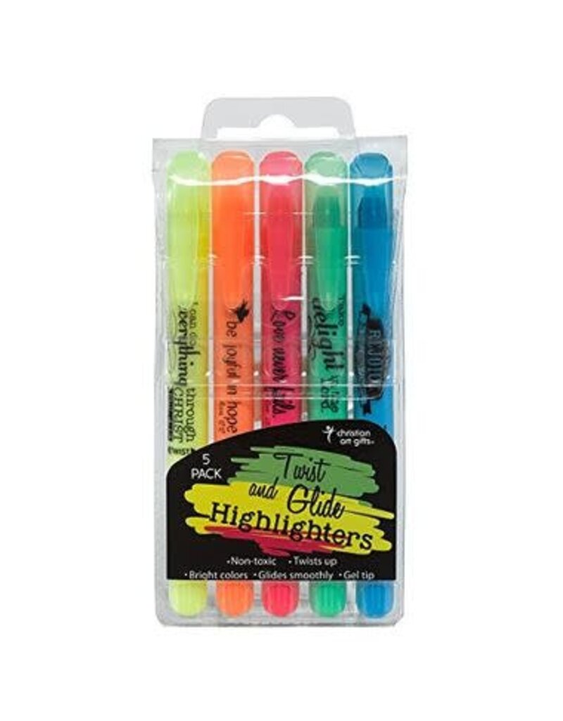 Christian Art Gifts Highlighter Set-Twist & Glide-Set Of 5
