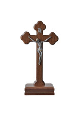 Sine Cera 9″ Walnut Standing Budded Crucifix
