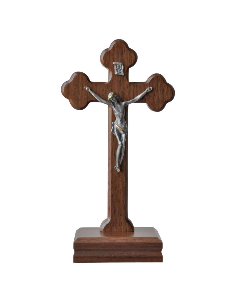Sine Cera 9″ Walnut Standing Budded Crucifix
