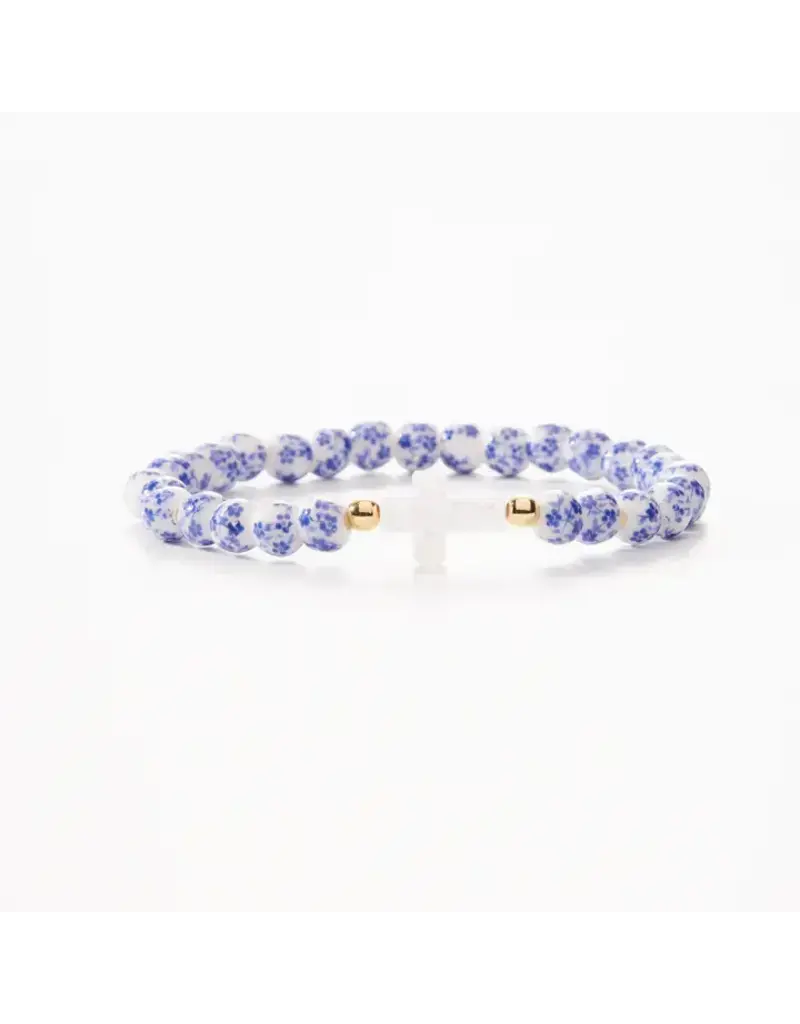 Holy Water Bracelet Holy Water Porcelain Cross Bracelet in Gold