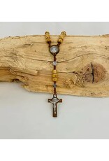 Oremus Mercy St. Benedict Wooden Rosary in Tin