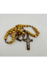 Oremus Mercy St. Benedict Wooden Rosary in Tin